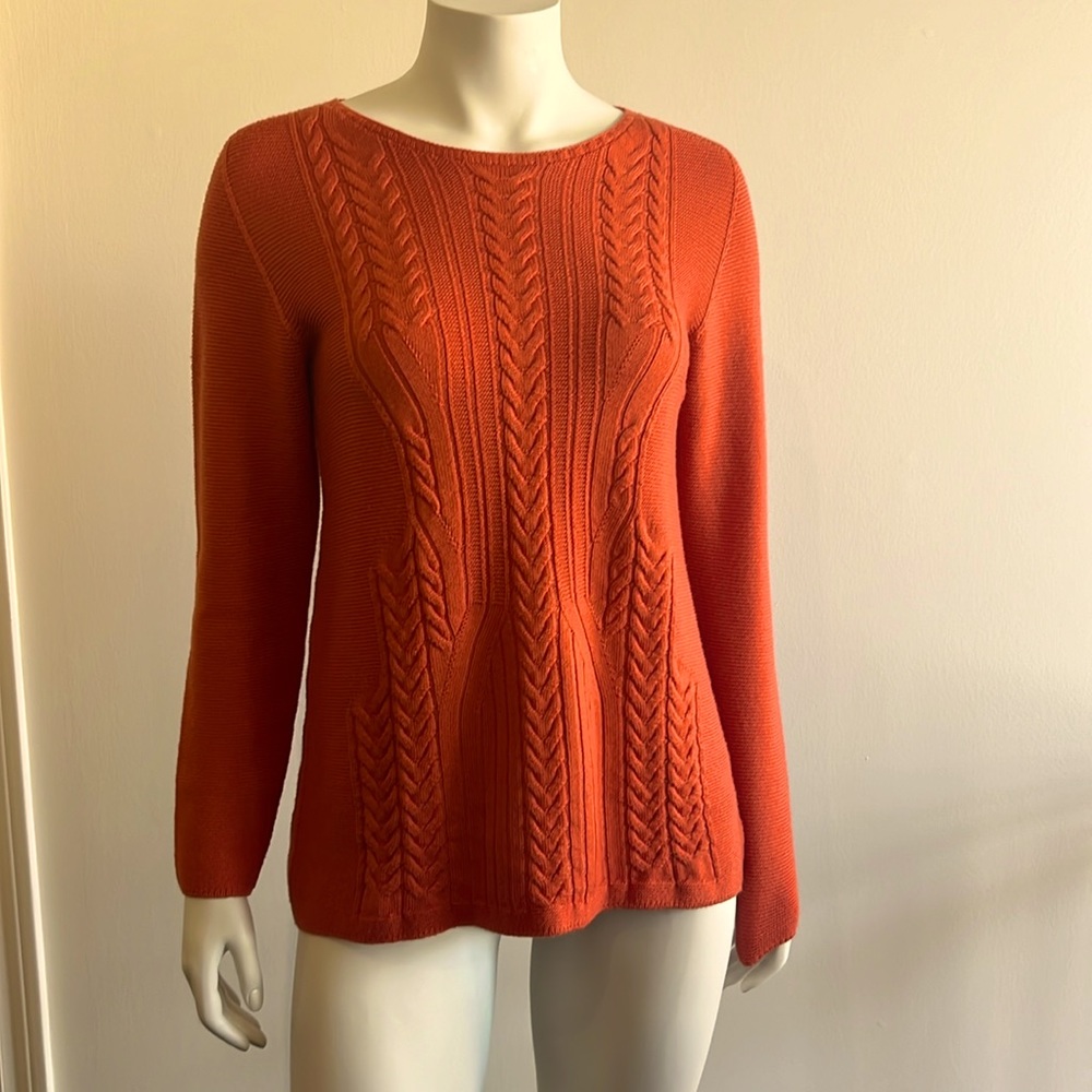 Cabled wool sweater.  Made in Italy